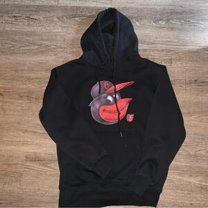 Baltimore Orioles Womens Black Sweatshirt Hoodie Lopez 48 on Back